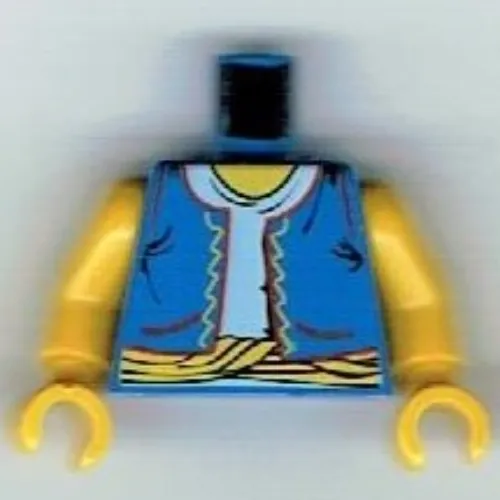 Torso Vest, Light Blue Shirt, Yellow Rope Belt Print, Yellow Arms and Hands