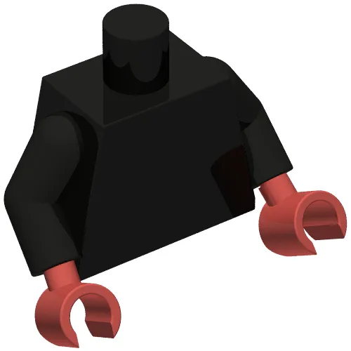 Torso, Black Arms, Dark Red Hands [Plain]