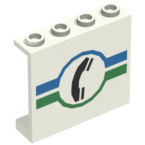 Panel 1 x 4 x 3 with Telephone in Blue/Green Circle Print