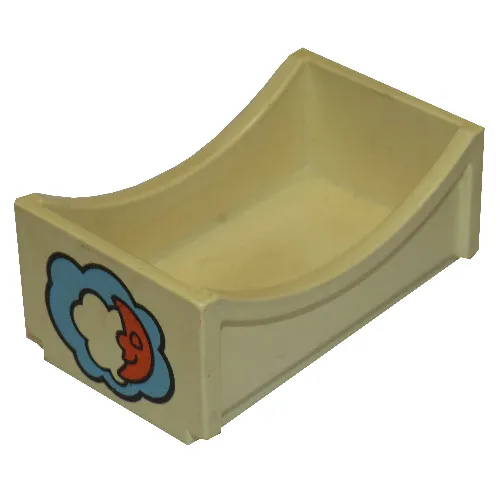 Duplo Bed 2 x 4 with Moon and Cloud Print (Old Style)