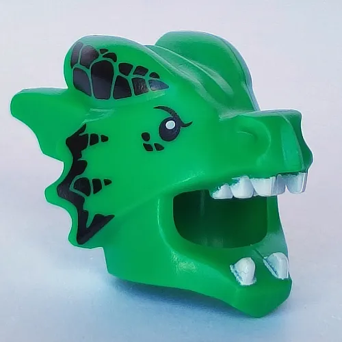 Costume / Mask, Dragon with Black Scales, White Teeth print