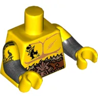 Torso, Dual Molded Arms, Bare Chest with Dragon Tattoo and Boar Head Belt print, Yellow Sleeves Pattern, Pearl Titanium Arms with Dragon on Right Arm print, Yellow Hands