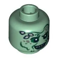 Minifig Head Hadras, Sunken Eyes, Teeth and Marine Growth Print [Blocked Open Stud]