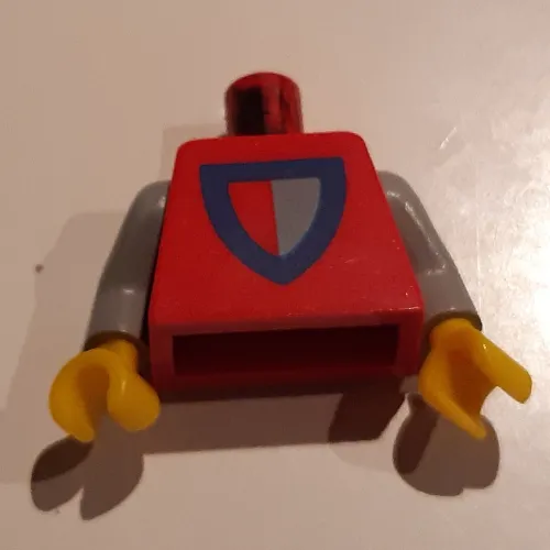 Torso Classic Shield Red/Gray Print, Light Gray Arms, Yellow Hands