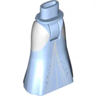 Minidoll Hips and Full Length Skirt with White Sides, Silver Stars and Middle Triangles Print