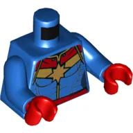 Torso Jacket with Red Collar and Waist, and Gold Star Print, Blue Arms, Red Hands