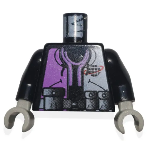 Torso Jacket with Alpha Team Logo, Purple Shirt and 3 Pockets on Belt Print, Black Arms, Light Gray Hands