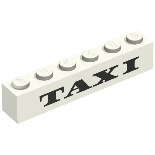 Brick 1 x 6 with 'TAXI' Thick Print