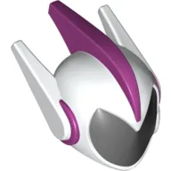Helmet with Black Visor, 2 Long Earpieces, and 1 Long Central Magenta Spike