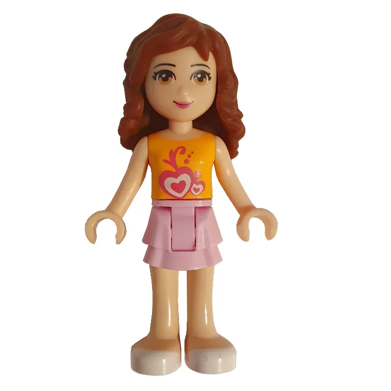 Olivia - Orange Top, Bright Pink Skirt