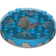 Turntable 6 x 6 Flat Silver Round Base Serrated with Electric Bolts Print