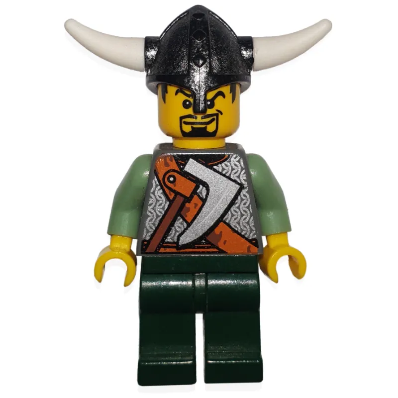 Viking Warrior - Armour, Battle Axe on Torso, Sand Green Arms, Dark Green Legs