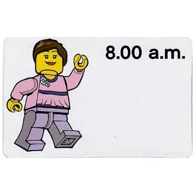 Activity Card, Time-Teaching 12-Hour Clock 8.00 a.m., Female