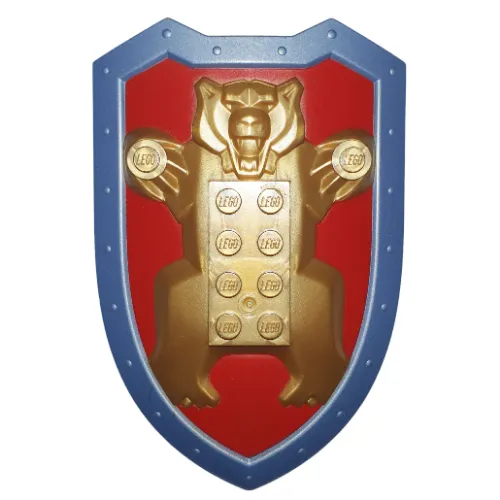 Large Figure Shield, 2 x 4 Brick Relief, Bear with Red and Gold Print