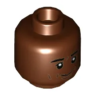 Minifig Head Kingsley Shacklebolt, Cheeck Lines, Slight Smile Print