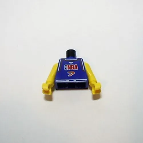 Torso Basketball Jersey, NBA Logo and '7' Print, Long One Piece Arms Yellow (NBA)