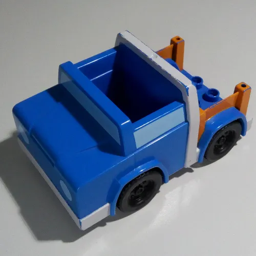 Duplo Truck Pickup with White Bumpers and Earth Orange Bed Sides