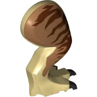 Animal Body Part, Dinosaur, Tyrannosaurus Rex Leg, Right, with Pin, Dark Tan Claws and Reddish Brown Stripes on Medium Nougat Print
