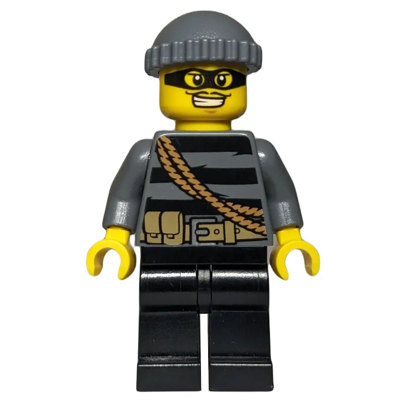 Criminal, Black Striped Top with Rope, Dark Bluish Gray Hat, Black Eyemask