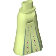 Minidoll Hips and Full Length Skirt with Magenta Dots and Sand Green Details Print