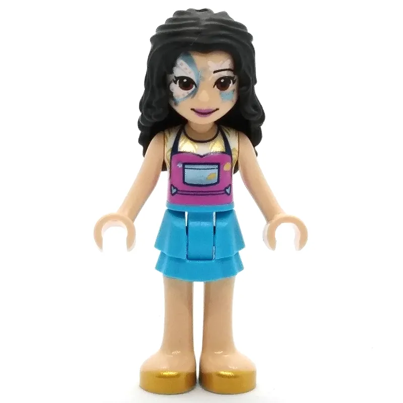 Emma - Dark Pink Top, Dark Azure Skirt, Face Paint