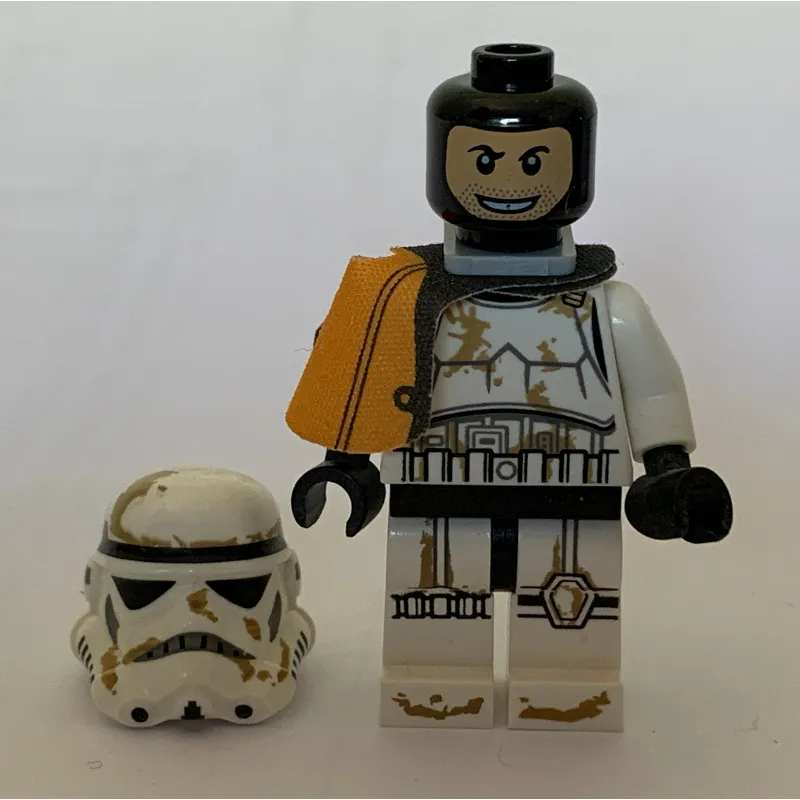 Sandtrooper Squad Leader / Captain, Orange Pauldron, Neck Bracket, Printed Black Head