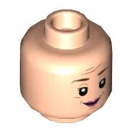 Minifig Head Dolores Umbridge, Brown Eyebrows, Magenta Lips Print