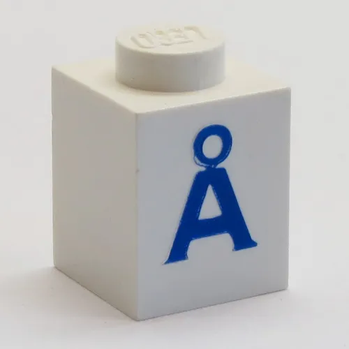 Brick 1 x 1 with Blue 'Å' Print