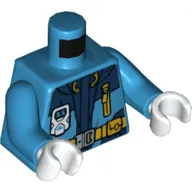 Torso Jacket, Arctic, Belt, Pockets, Zipper, Hand Held Device Print, Dark Azure Arms, White Hands