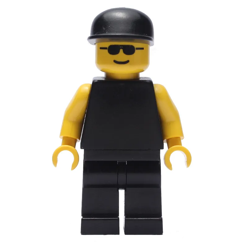Black Torso, Yellow Arms, Black Legs, Black Cap