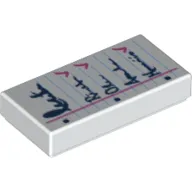 Tile 1 x 2 with Notepad with Dark Blue Order Print