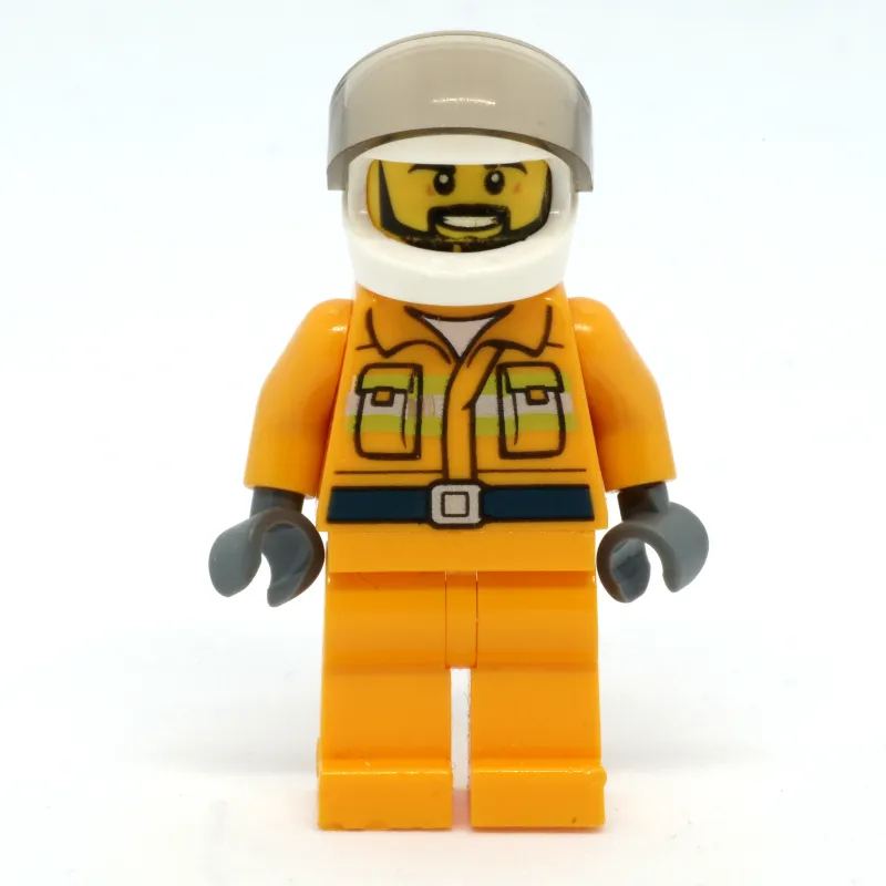 Firefighter, Pilot - Orange Torso, Orange Legs, White Helmet