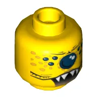 Minifig Head Snake, Single Eye, Spots, and Jagged Teeth Print