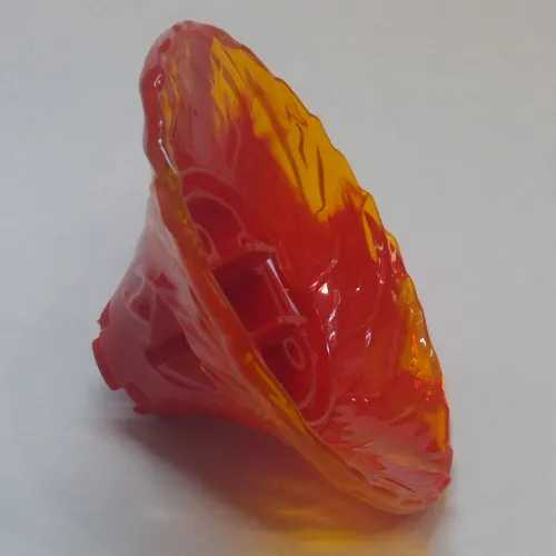 Brick Round Cone Spinner with Marbled Trans-Orange Pattern