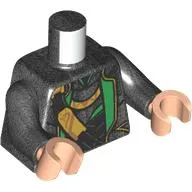 Torso Jacket, Black and Gold Strap, Green and Gold Trim Print, Pearl Titanium Arms, Light Nougat Hands