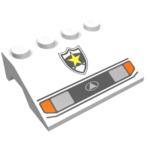 Wheel Arch, Mudguard, Slope 3 x 4 with Police Yellow Star Badge/Lights Print