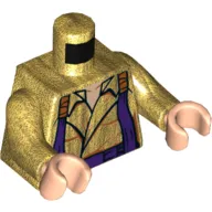 Torso Shirt with Dark Purple Straps Print, Pearl Gold Arms, Light Nougat Hands