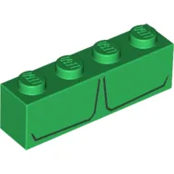 Brick 1 x 4 with 2 Black Stripes Print (Hulk Top Torso)