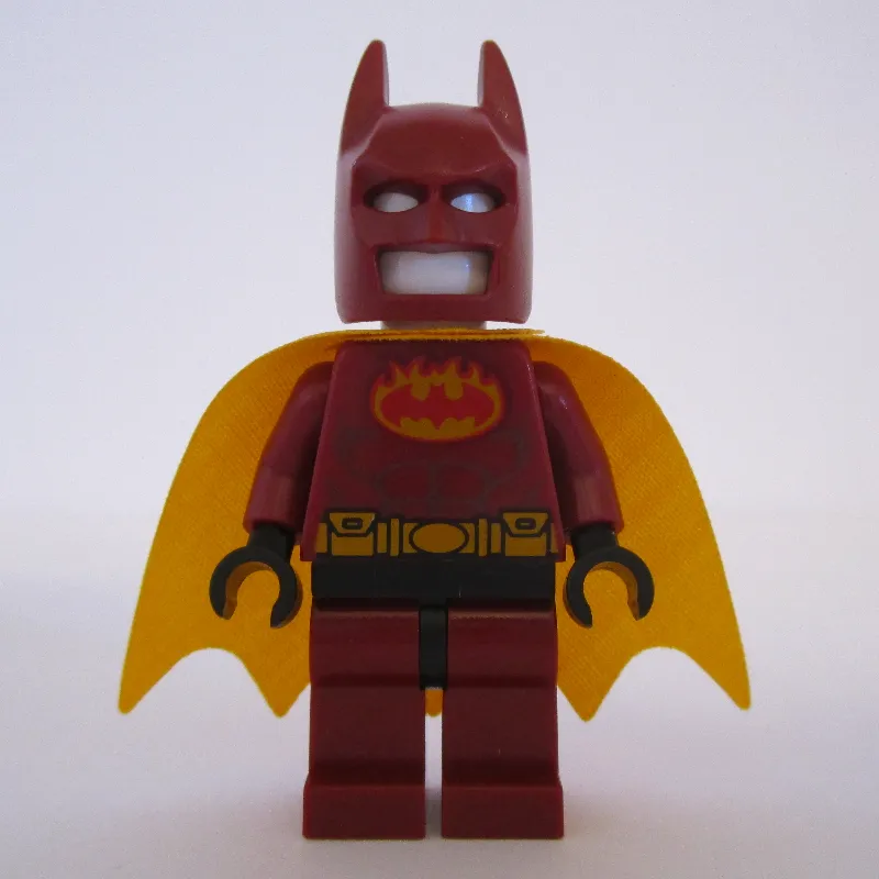 Batman, Dark Red Suit, Bright Light Orange Cape, Dark Red Cowl (Firestarter Outfit)