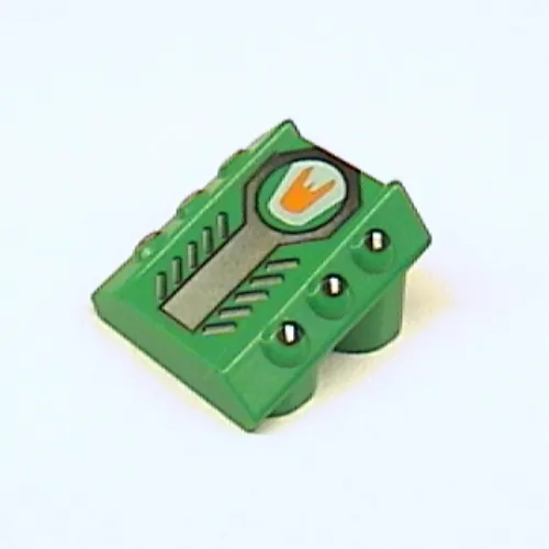 Slope 2 x 2 No Studs, with 3 Side Pistons Raised Edges and Scratch Print