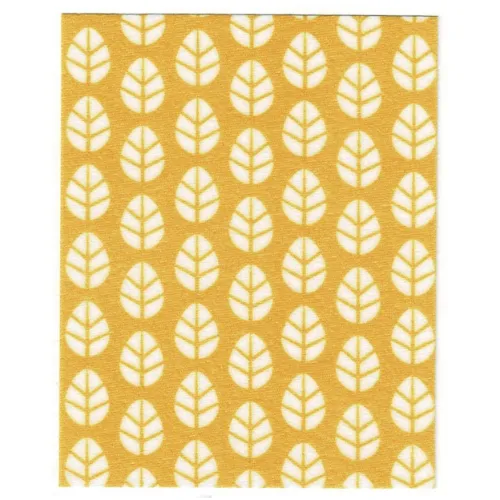 Duplo Blanket, Bright Light Orange with Leaves with Print