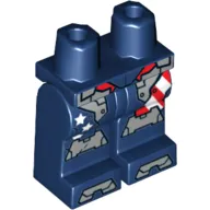 Hips and Dark Blue Legs with Stars and Stripes Armor Plates - Silver Knee Plates and Boot Tips Print