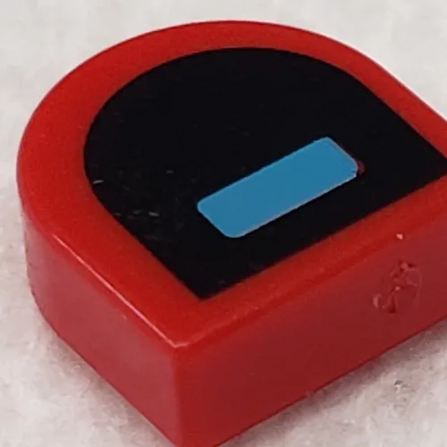 Tile 1 x 1 Half Circle with Black Eye, Medium Azure Rectangular Pupil print