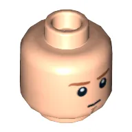 Minifig Head Obi-Wan Kenobi, Dark Orange Eyebrows, Chin Dimple Determined / Breathing Apparatus Print