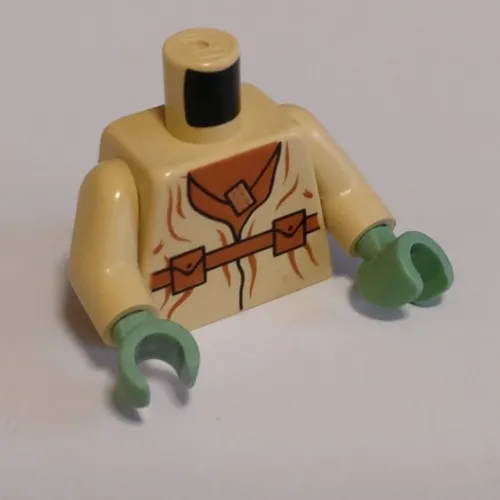 Torso Robe, Belt Pockets and Necklace Blissl Flute Print (Yoda), Tan Arms, Sand Green Hands