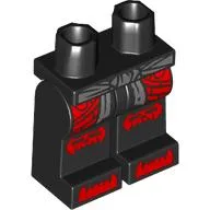 Hips and Black Legs with Red Kneepads, Armor, Light Bluish Grey Belt print