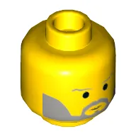 Minifig Head Light Bluish Grey Beard (Obi-Wan Kenobi)