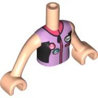 Minidoll Torso Girl, Lavender Wet-suit, Buttons with Sail Boar, Anchor, Coral Zipper print, Light Nougat Arms and Hands