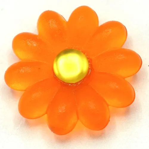 Clikits Icon, Flower 2 x 2 Large, 10 Petals with Pin, Trans-Yellow Center Cabochon