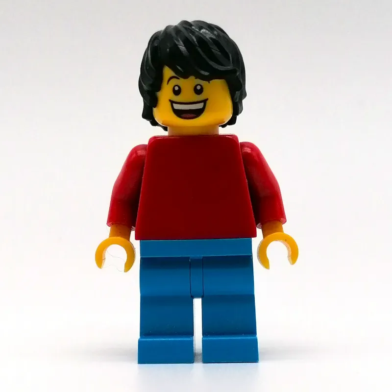 Daniel - Red Torso, Dark Azure Legs, Black Hair